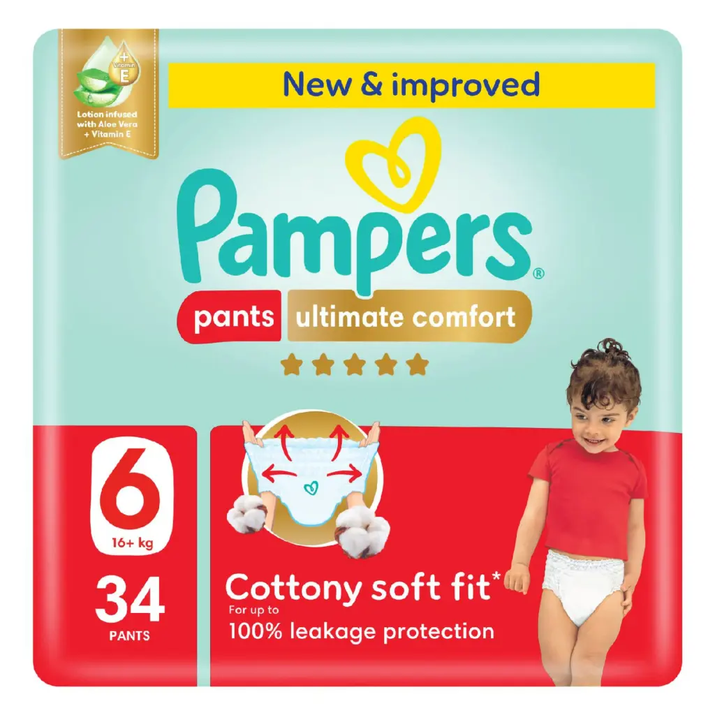 Pamper Pants 34 pc 16+kg Size 6