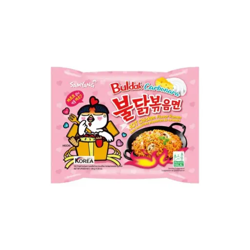 [8801073113893] Buldak Carbonara Flv Noodles Pink 130gm